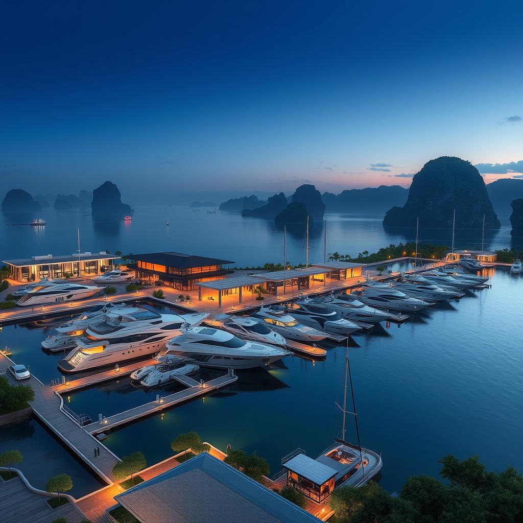 Bến du thuyền tại Vinhomes Hạ Long Xanh
