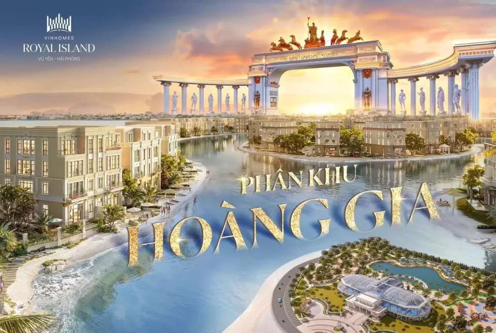 Cảnh quan sông nước bao quanh Phân khu Hoàng Gia