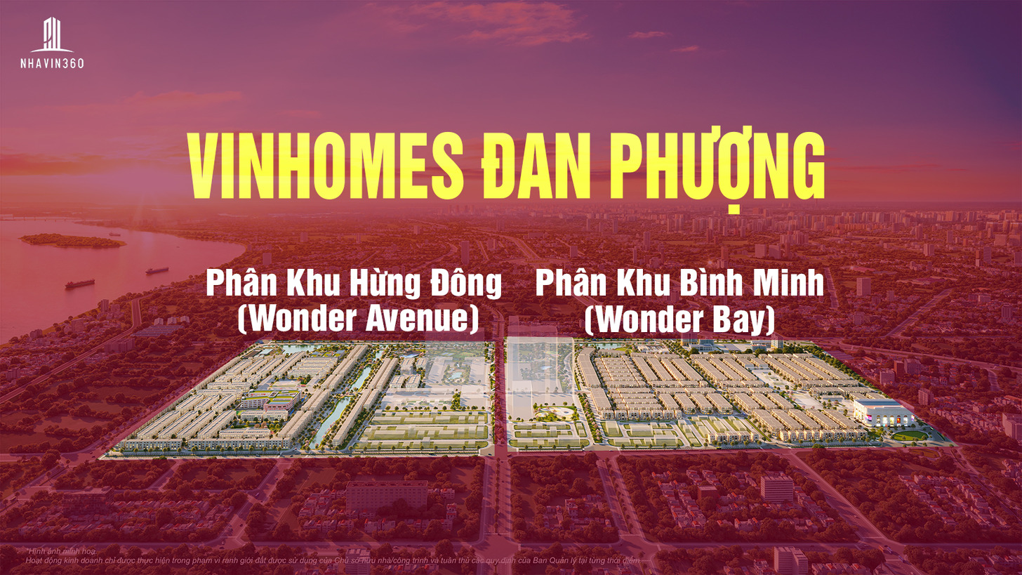Mặt bằng tổng thể Vinhomes Đan Phượng với các phân khu