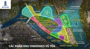Mặt bằng tổng thể Vinhomes Vũ Yên với 11 phân khu